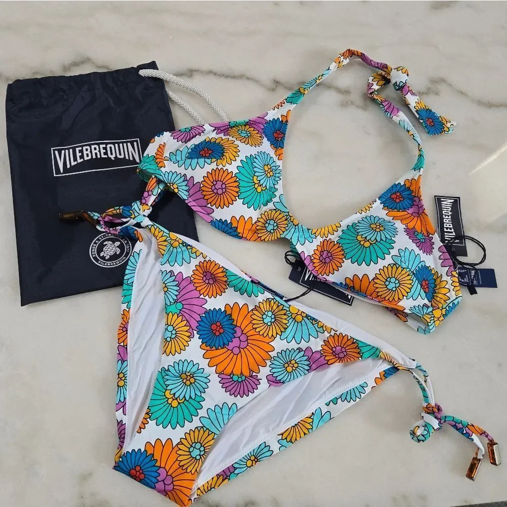 Vilebrequin Floral Bikini Set Swimsuit Size S